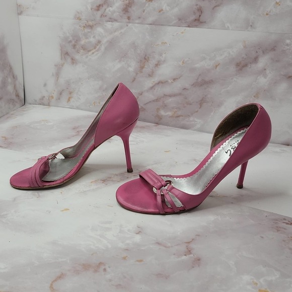 Bcbg Paris pink open toe 3 strap pumps - Picture 5 of 13
